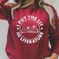 I Put The Lit In Literature English Teacher Book Reader Raglan Sleeve Sweatshirt Heather Dust