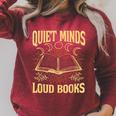 Quiet Minds Loud Books Introvert Reader Book Lover Raglan Sleeve Sweatshirt Heather Dust