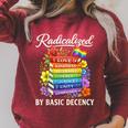 Radicalized By Basic Decency Books LGBT Flag Pride Gay Month Raglan Sleeve Sweatshirt Heather Dust Radicalized By Basic Decency Books LGBT Flag Pride Gay Month Raglan Sleeve Sweatshirt Heather Dust