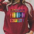 Rainbow Gay Books Flowers Equality LGBTQ Pride Women Men Raglan Sleeve Sweatshirt Heather Dust