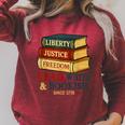 Read & Bookish Since 1776 Books Patriot 4th Of July Raglan Sleeve Sweatshirt Heather Dust Read & Bookish Since 1776 Books Patriot 4th Of July Raglan Sleeve Sweatshirt Heather Dust