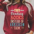 Read Banned Books Bookworm Book Lover Bibliophile Raglan Sleeve Sweatshirt Heather Dust