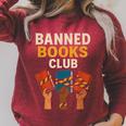 Read Banned Books Club Freely Anti-Censorship Librarian Raglan Sleeve Sweatshirt Heather Dust