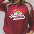 I Read Banned Books Comfort Colors Crop Top Raglan Sleeve Sweatshirt Heather Dust