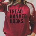 I Read Banned Books Librarians Banned Books Bookworm Reader Raglan Sleeve Sweatshirt Heather Dust