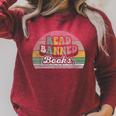 Read Banned Books Retro Style Graphic Raglan Sleeve Sweatshirt Heather Dust