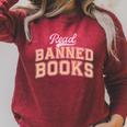 Read Banned Books Retro Varsity Aesthetic Reading Raglan Sleeve Sweatshirt Heather Dust