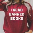 I Read Banned Books Vintage Style Raglan Sleeve Sweatshirt Heather Dust