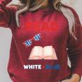 Read Blue Patriotic Book Lover Girls Independence Raglan Sleeve Sweatshirt Heather Dust