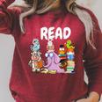 Read Book Club Piggie Elephant Pigeons Teacher Library For Men Women Kids Raglan Sleeve Sweatshirt Heather Dust