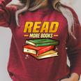 Read More Books Book Worm Library Nerds Librarian Raglan Sleeve Sweatshirt Heather Dust