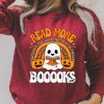 Read More Books Booooks Ghost Pumpkin Cute Teacher Halloween Raglan Sleeve Sweatshirt Heather Dust