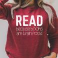 Read Because Books Are Brain Food Shirt Reading Lover Raglan Sleeve Sweatshirt Heather Dust