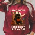 Read Books Crochet & Pet Lazy Cat Coffee Raglan Sleeve Sweatshirt Heather Dust
