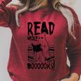 Read More Books Ghost Halloween Reading Teacher Literacy Raglan Sleeve Sweatshirt Heather Dust Read More Books Ghost Halloween Reading Teacher Literacy Raglan Sleeve Sweatshirt Heather Dust