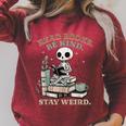 Read Books Be Kind Stay Weird Skeleton Reading Book Lover Raglan Sleeve Sweatshirt Heather Dust Read Books Be Kind Stay Weird Skeleton Reading Book Lover Raglan Sleeve Sweatshirt Heather Dust