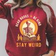 Read Books Be Kind Stay Weird Skeleton Reading Goth Bookish Raglan Sleeve Sweatshirt Heather Dust Read Books Be Kind Stay Weird Skeleton Reading Goth Bookish Raglan Sleeve Sweatshirt Heather Dust