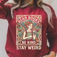 Read Books Be Kind Stay Weird Tarot Fairy Coffee Reading FAE Raglan Sleeve Sweatshirt Heather Dust