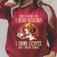 i Read Books And i Know Things Beagle Dog Reading Coffee Raglan Sleeve Sweatshirt Heather Dust
