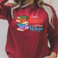 I Read Books And I Know Things Raglan Sleeve Sweatshirt Heather Dust