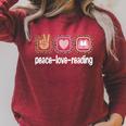 Read Books Leopard Print Women Girls Kids Peace Love Reading Raglan Sleeve Sweatshirt Heather Dust Read Books Leopard Print Women Girls Kids Peace Love Reading Raglan Sleeve Sweatshirt Heather Dust