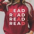 Read Books Library Bookworm Librarian Book Lover Raglan Sleeve Sweatshirt Heather Dust