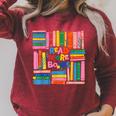 Read More Books Library Reading Literature Book Lover Nerd Raglan Sleeve Sweatshirt Heather Dust