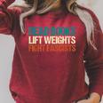 Read Books Lift Weights Fight Fascists Reading Men Women Raglan Sleeve Sweatshirt Heather Dust
