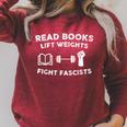 Read Books Lift Weights Fight Fascists Women Retro Men Raglan Sleeve Sweatshirt Heather Dust Read Books Lift Weights Fight Fascists Women Retro Men Raglan Sleeve Sweatshirt Heather Dust