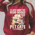 Read Books And Pet Cats Cat Lover Women Girls Kids Raglan Sleeve Sweatshirt Heather Dust