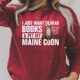 Read Books Pet My Maine Coon Bookworm Cat Lover For Men Women Kids Raglan Sleeve Sweatshirt Heather Dust