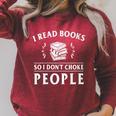 I Read Books So I Do Not Choke People Reading Bookworm Raglan Sleeve Sweatshirt Heather Dust