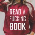 Read A Fucking Book T-Shirt Raglan Sleeve Sweatshirt Heather Dust Read A Fucking Book T-Shirt Raglan Sleeve Sweatshirt Heather Dust