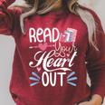 Read Your Heart Out Book Lover Reading Teacher Bookworm Raglan Sleeve Sweatshirt Heather Dust