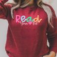 Read Your Heart Out Reading Librarian Book Across America Raglan Sleeve Sweatshirt Heather Dust