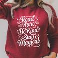 Read More Be Kind Stay Magical Teacher Librarian Book Raglan Sleeve Sweatshirt Heather Dust
