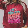 I Read Past My Bedtime Book Lover Bookworm Raglan Sleeve Sweatshirt Heather Dust