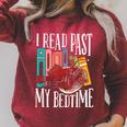 I Read Past My Bedtime Bookworm Book Lovers Raglan Sleeve Sweatshirt Heather Dust