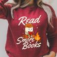Read S'More Books Book Lover Reading Bookworm Reader Raglan Sleeve Sweatshirt Heather Dust