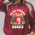 Read S'More Books Camping Marshmallow Outdoor Reading Raglan Sleeve Sweatshirt Heather Dust
