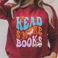 Read S'More Books Cute Campfire For Book Love Raglan Sleeve Sweatshirt Heather Dust