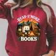 Read S'More Books Cute Campfire Reading Book Lovers Camping Raglan Sleeve Sweatshirt Heather Dust