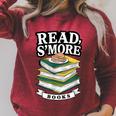 Read S'More Books Marshmallow Reading Smores Raglan Sleeve Sweatshirt Heather Dust
