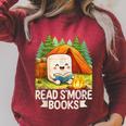 Read S'More Books Pun Camping Nature Lover Raglan Sleeve Sweatshirt Heather Dust