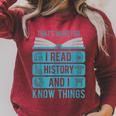 I Read History And Know Things Cute Book Lovers Raglan Sleeve Sweatshirt Heather Dust I Read History And Know Things Cute Book Lovers Raglan Sleeve Sweatshirt Heather Dust