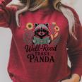 Well Read Trash Panda Book Lover Raccoon Raglan Sleeve Sweatshirt Heather Dust