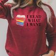 I Read What I Want Book Lovers Readers Raglan Sleeve Sweatshirt Heather Dust