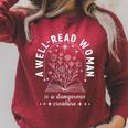 A Well Read Woman Book Lover Literary Quote Raglan Sleeve Sweatshirt Heather Dust