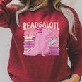 READALOTL Read A Lot AXOLOTL Reader Books Axolotls Meme Raglan Sleeve Sweatshirt Heather Dust