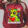 Readasaurus Reading Dinosaur Book Reader Bookworm Raglan Sleeve Sweatshirt Heather Dust Readasaurus Reading Dinosaur Book Reader Bookworm Raglan Sleeve Sweatshirt Heather Dust
